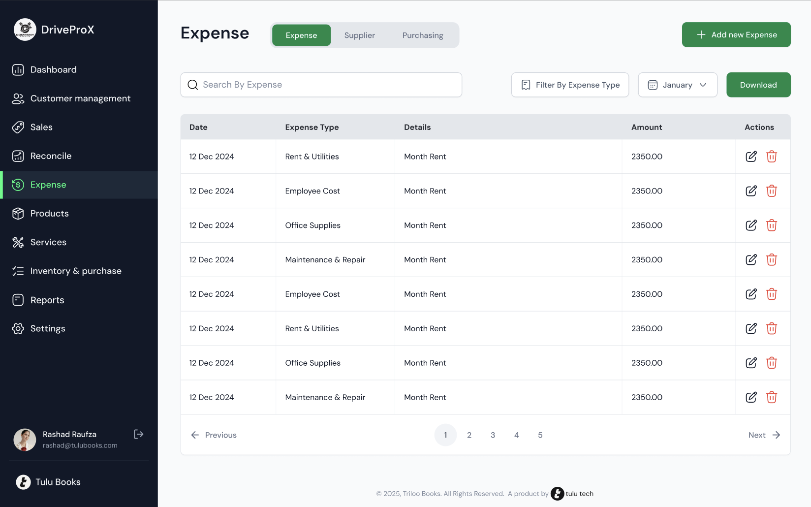 Expense Tracking